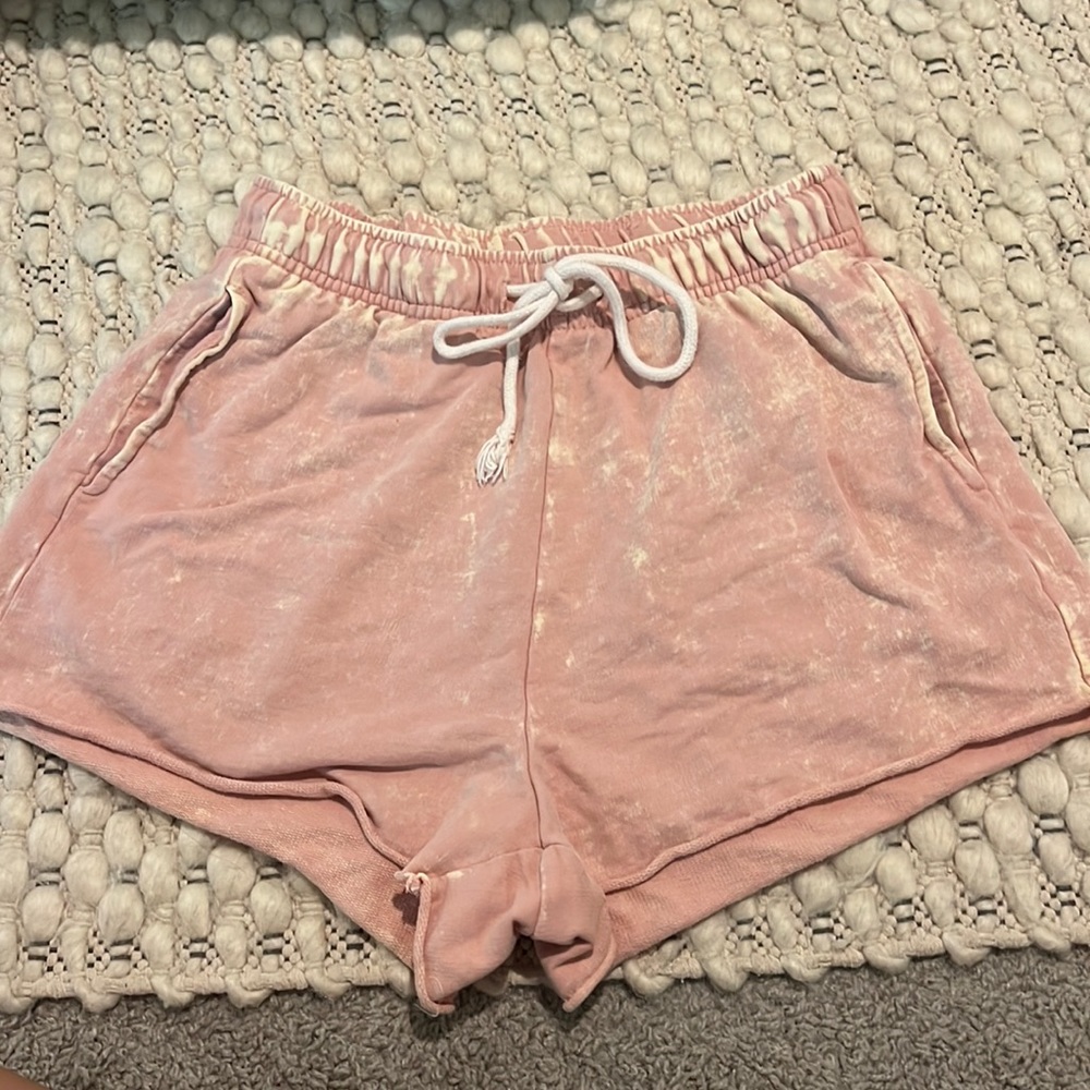 Double zero pink lounge shorts, size: small, color: pink